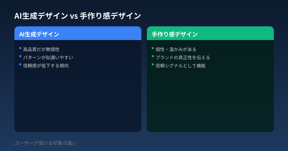 AI生成デザイン vs 手作り感デザイン