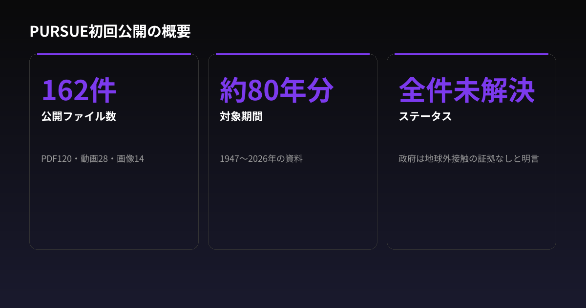 PURSUE初回公開の概要
